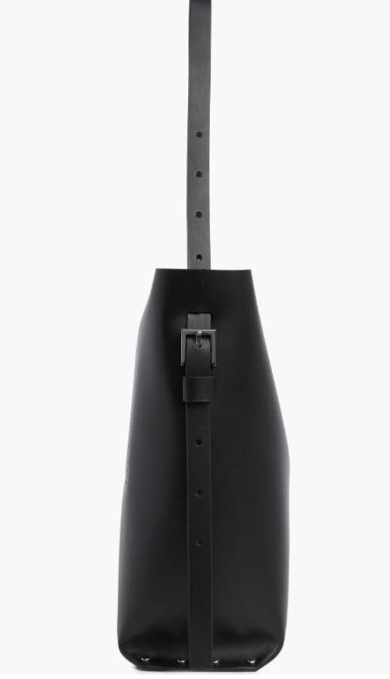 NWT AllSaints Miro Leather Shoulder Bag- Black - Picture 2 of 6